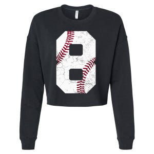 2015 8th Birthday Gift 8 Years Old Baseball Eighth Boy Cropped Pullover Crew