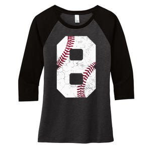 2015 8th Birthday Gift 8 Years Old Baseball Eighth Boy Women's Tri-Blend 3/4-Sleeve Raglan Shirt