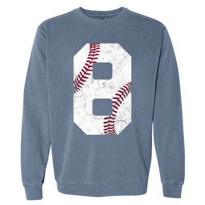 2015 8th Birthday Gift 8 Years Old Baseball Eighth Boy Garment-Dyed Sweatshirt