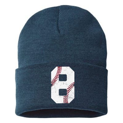 2016 8th Birthday Gift 8 Years Old Baseball Eighth Sustainable Knit Beanie