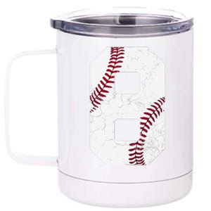 2016 8th Birthday Gift 8 Years Old Baseball Eighth 12 oz Stainless Steel Tumbler Cup