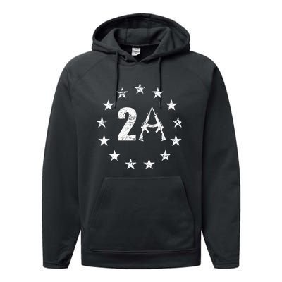 2nd Amendment 13 Stars Flag 2a Ar15 1776 I Will Not Comply Performance Fleece Hoodie