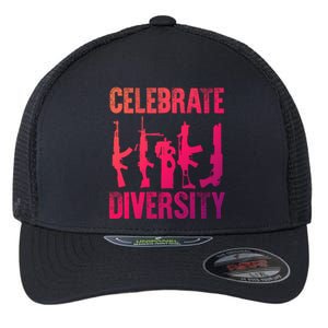 2Nd Adt 2A Pro Guns Celebrate Diversity Cool Gift Flexfit Unipanel Trucker Cap