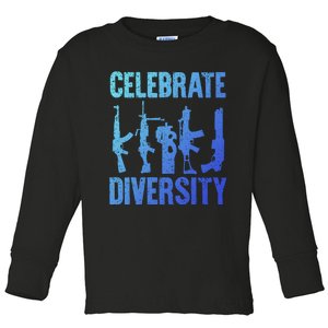 2nd Adt 2a Pro Guns Celebrate Diversity Toddler Long Sleeve Shirt