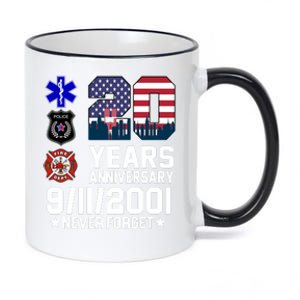 20th Anniversary 9/11/2001 Never Forget 911 11oz Black Color Changing Mug