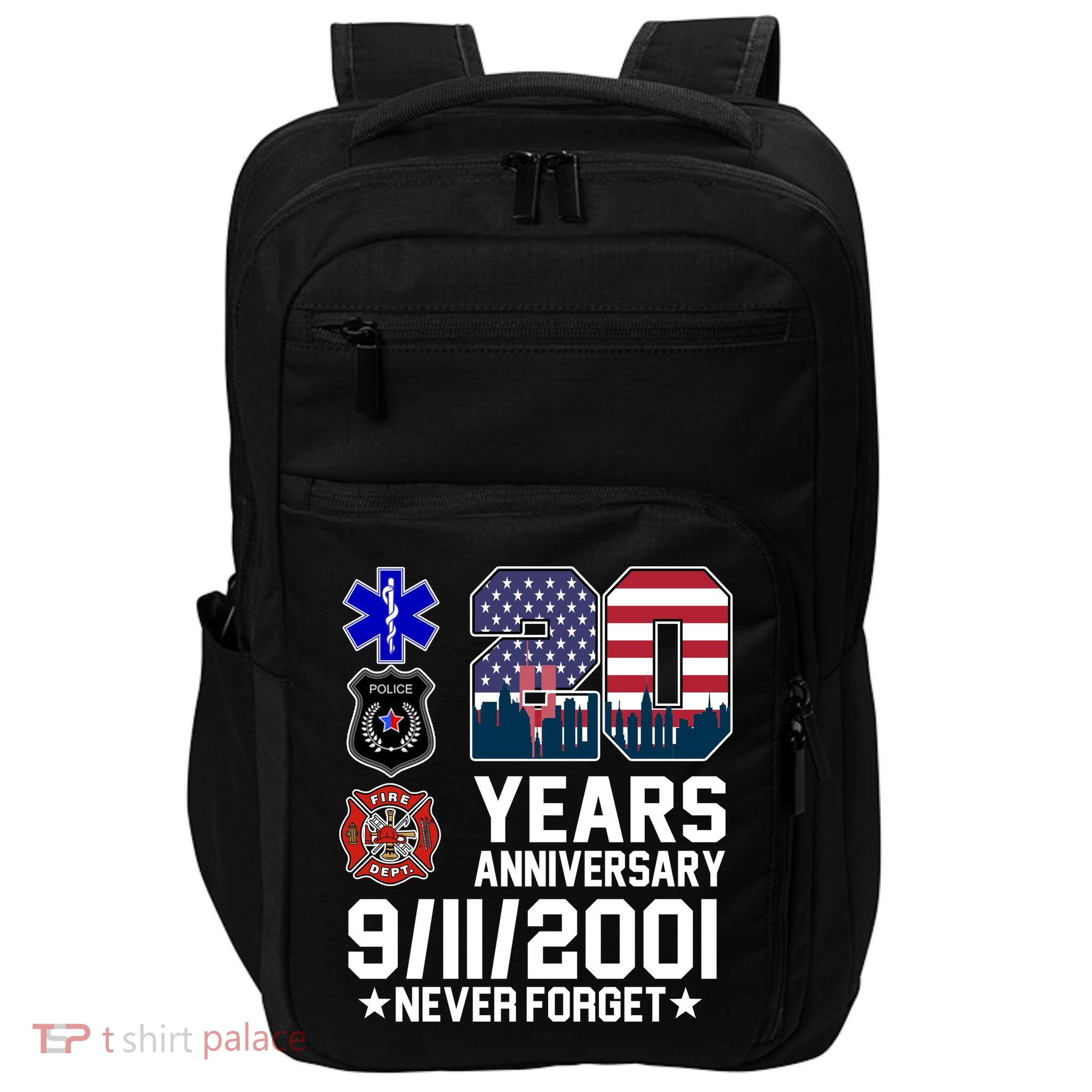 20th Anniversary 9/11/2001 Never Forget 911 Impact Tech Backpack