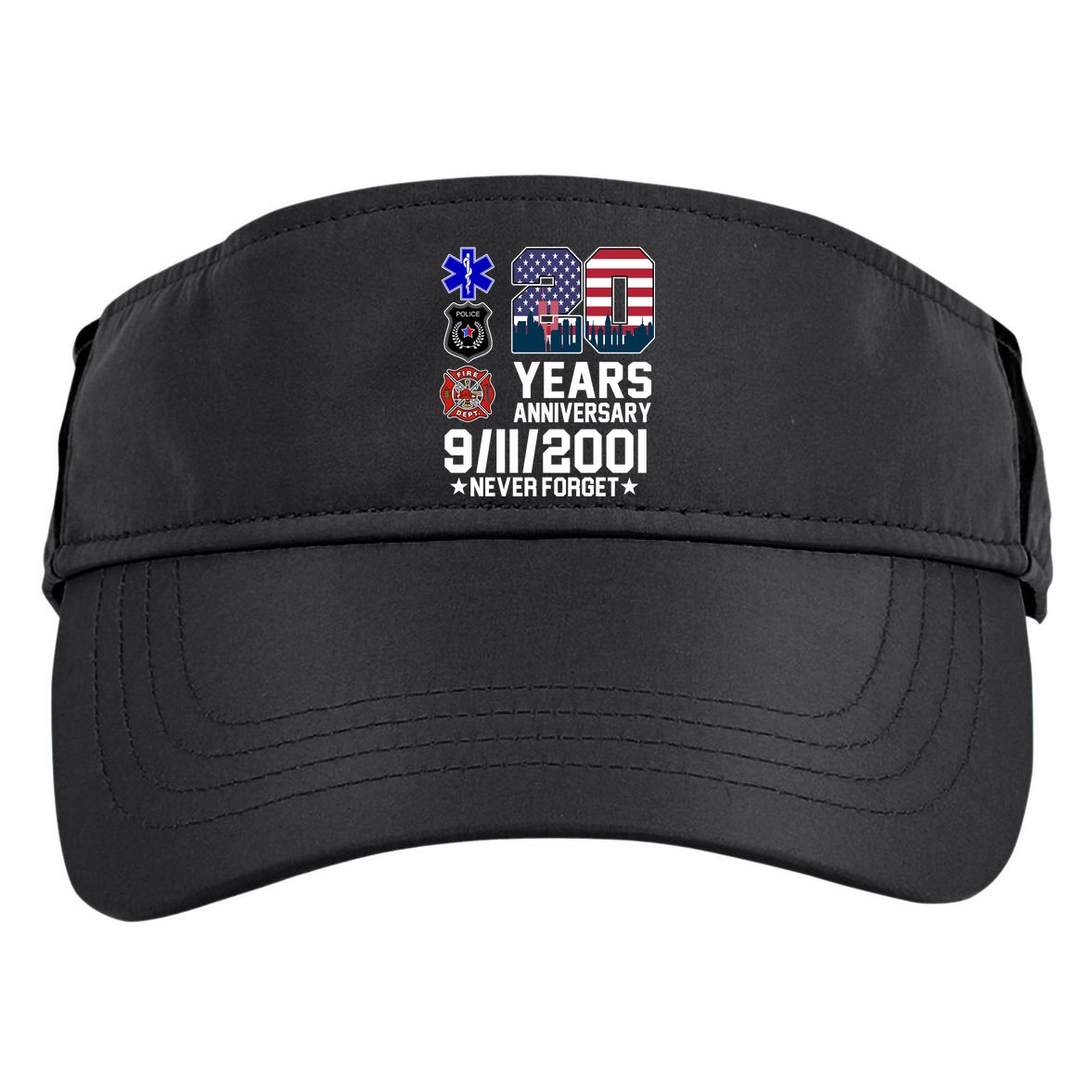 20th Anniversary 9/11/2001 Never Forget 911 Adult Drive Performance Visor