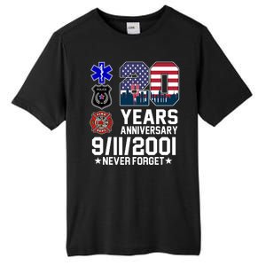 20th Anniversary 9/11/2001 Never Forget 911 Tall Fusion ChromaSoft Performance T-Shirt