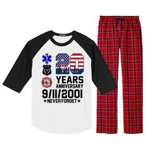 20th Anniversary 9/11/2001 Never Forget 911 Raglan Sleeve Pajama Set