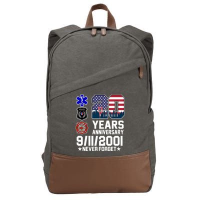 20th Anniversary 9/11/2001 Never Forget 911 Cotton Canvas Backpack