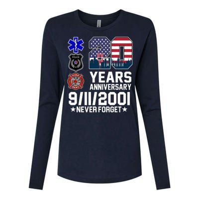 20th Anniversary 9/11/2001 Never Forget 911 Womens Cotton Relaxed Long Sleeve T-Shirt