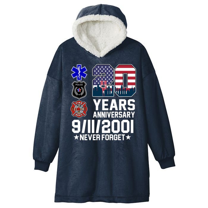 20th Anniversary 9/11/2001 Never Forget 911 Hooded Wearable Blanket