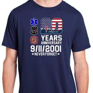 20th Anniversary 9/11/2001 Never Forget 911 Adult ChromaSoft Performance T-Shirt