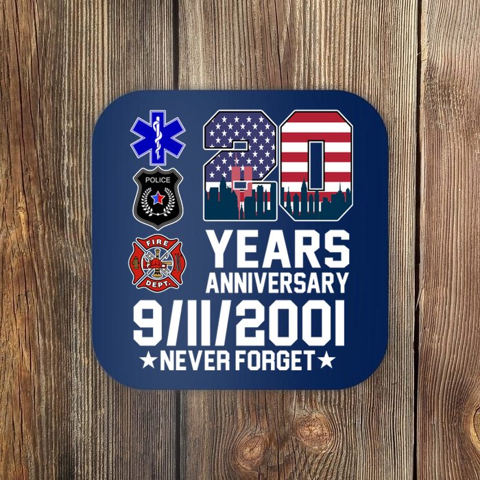 20th Anniversary 9/11/2001 Never Forget 911 Coaster