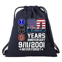 20th Anniversary 9/11/2001 Never Forget 911 Drawstring Bag