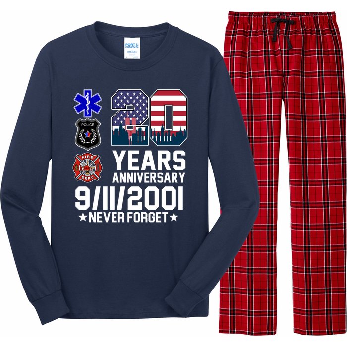 20th Anniversary 9/11/2001 Never Forget 911 Long Sleeve Pajama Set