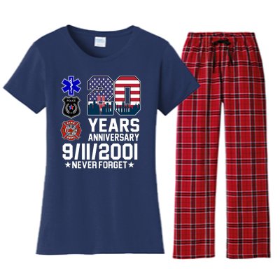 20th Anniversary 9/11/2001 Never Forget 911 Women's Flannel Pajama Set