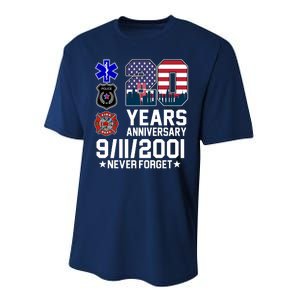 20th Anniversary 9/11/2001 Never Forget 911 Performance Sprint T-Shirt