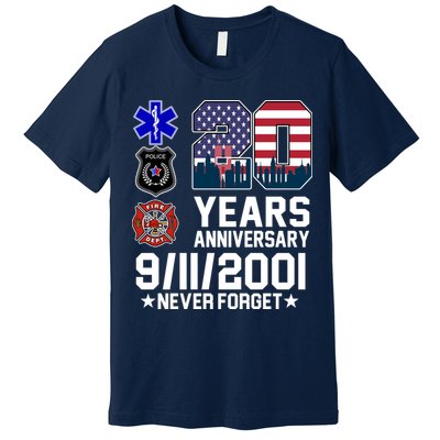20th Anniversary 9/11/2001 Never Forget 911 Premium T-Shirt