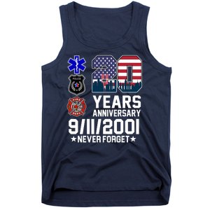 20th Anniversary 9/11/2001 Never Forget 911 Tank Top