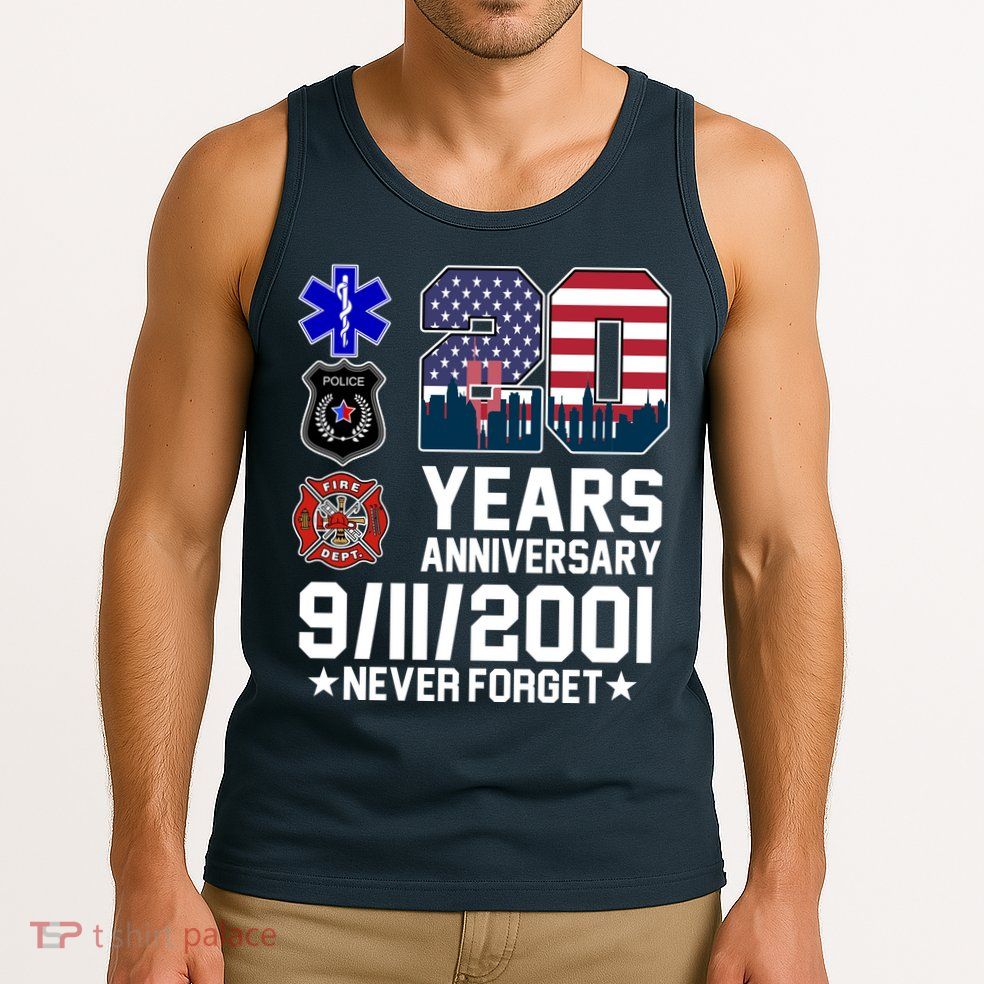 20th Anniversary 9/11/2001 Never Forget 911 Tank Top