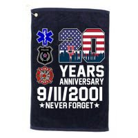 20th Anniversary 9/11/2001 Never Forget 911 Golf Towel