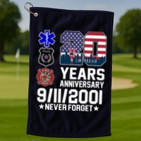 20th Anniversary 9/11/2001 Never Forget 911 Golf Towel