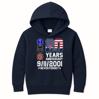 20th Anniversary 9/11/2001 Never Forget 911 Kids Hoodie
