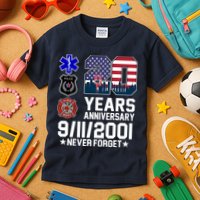 20th Anniversary 9/11/2001 Never Forget 911 Kids T-Shirt