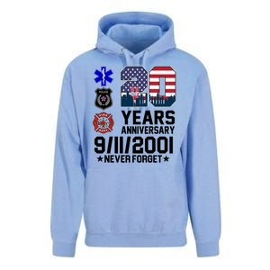 20th Anniversary 9/11/2001 Never Forget 911 Unisex Surf Hoodie