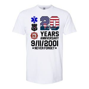 20th Anniversary 9/11/2001 Never Forget 911 Softstyle CVC T-Shirt