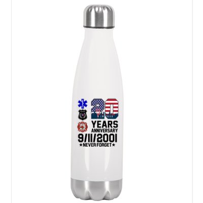 20th Anniversary 9/11/2001 Never Forget 911 Stainless Steel Insulated Water Bottle