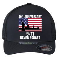 20th Anniversary 9/11 Tribute Never Forget US Flag New York Flexfit Unipanel Trucker Cap