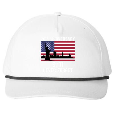 20th Anniversary 9/11 Tribute Never Forget US Flag New York Snapback Five-Panel Rope Hat