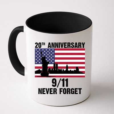 20th Anniversary 9/11 Tribute Never Forget US Flag New York Mug