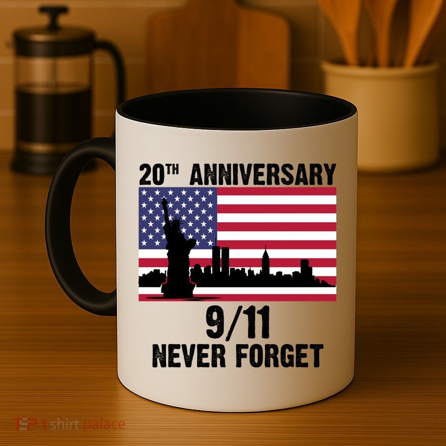20th Anniversary 9/11 Tribute Never Forget US Flag New York Mug
