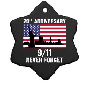 20th Anniversary 9/11 Tribute Never Forget US Flag New York Ceramic Star Ornament