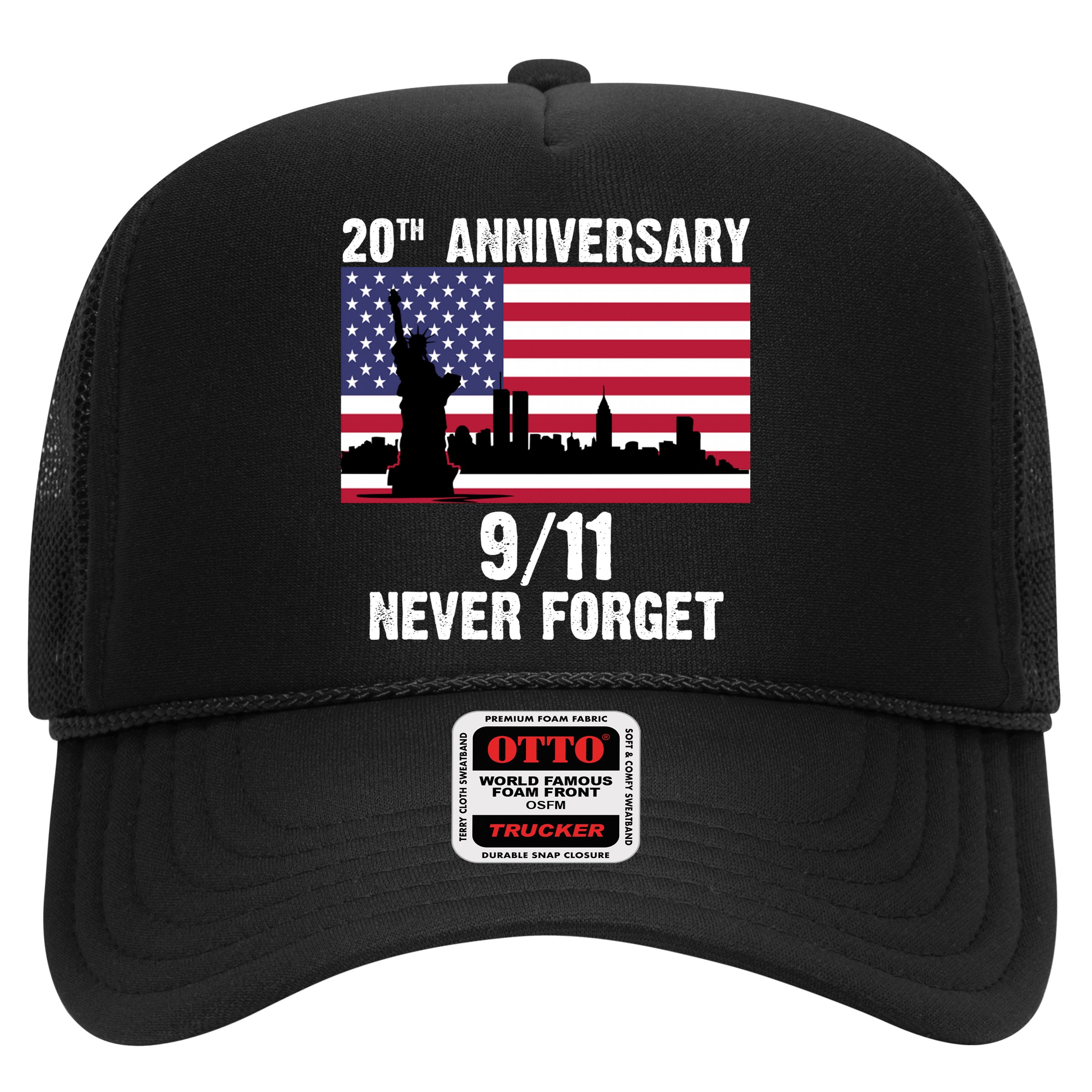 20th Anniversary 9/11 Tribute Never Forget US Flag New York Hat