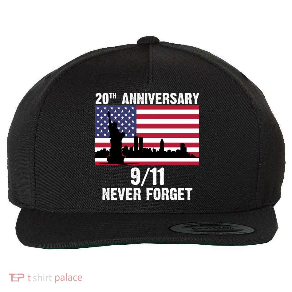 20th Anniversary 9/11 Tribute Never Forget US Flag New York Wool Snapback Cap