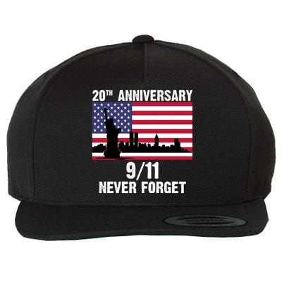 20th Anniversary 9/11 Tribute Never Forget US Flag New York Wool Snapback Cap