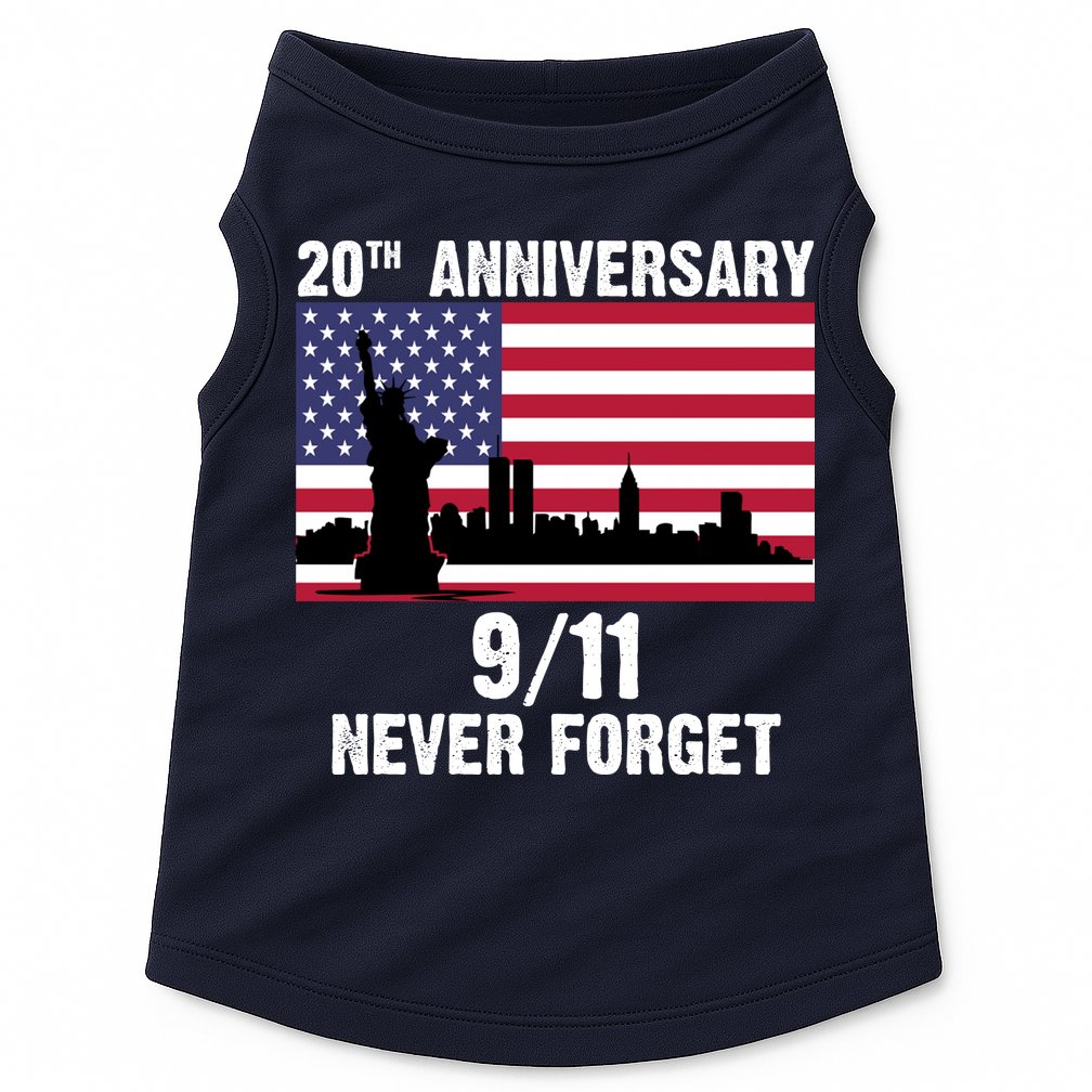 20th Anniversary 9/11 Tribute Never Forget US Flag New York Doggie Tank