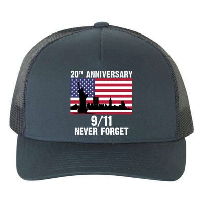 20th Anniversary 9/11 Tribute Never Forget US Flag New York Yupoong Adult 5-Panel Trucker Hat