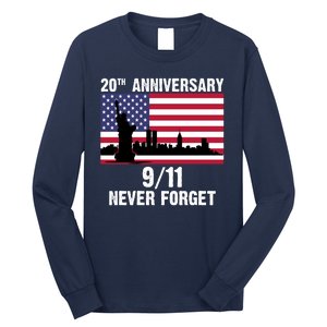 20th Anniversary 9/11 Tribute Never Forget US Flag New York Long Sleeve Shirt