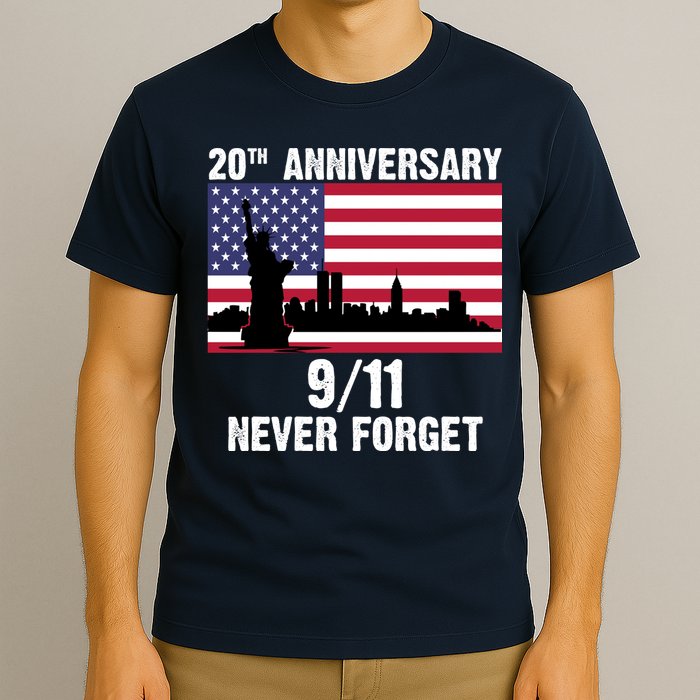 20th Anniversary 9/11 Tribute Never Forget US Flag New York T-Shirt