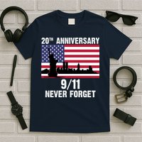 20th Anniversary 9/11 Tribute Never Forget US Flag New York T-Shirt