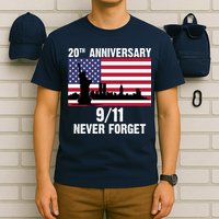 20th Anniversary 9/11 Tribute Never Forget US Flag New York T-Shirt