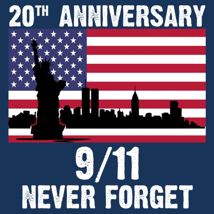 20th Anniversary 9/11 Tribute Never Forget US Flag New York T-Shirt