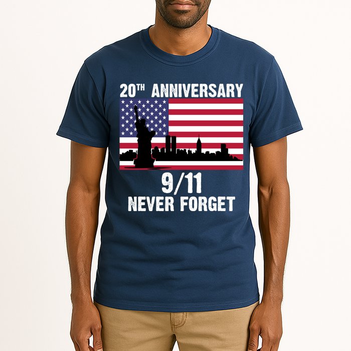 20th Anniversary 9/11 Tribute Never Forget US Flag New York Tall T-Shirt
