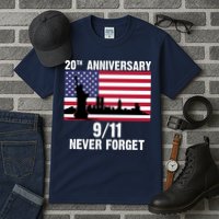 20th Anniversary 9/11 Tribute Never Forget US Flag New York Tall T-Shirt
