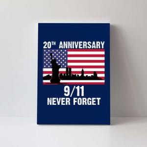 20th Anniversary 9/11 Tribute Never Forget US Flag New York Canvas